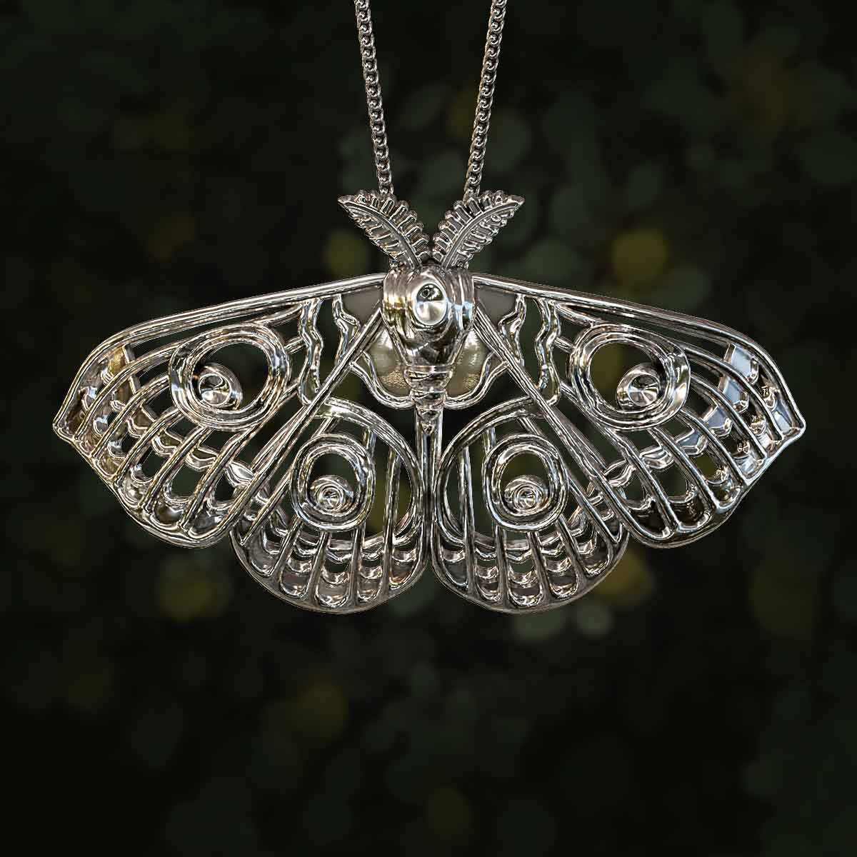 Main-Image-White-Gold-Rhodium-Finish-Arabella-Moth-Pendant-Jewelry-For-Necklace