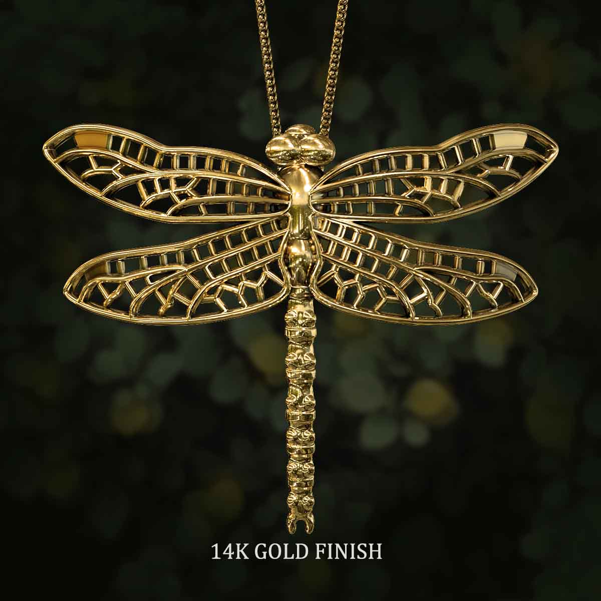 14K-Gold-Finish-Dragonfly-Pendant-Jewelry-For-Necklace