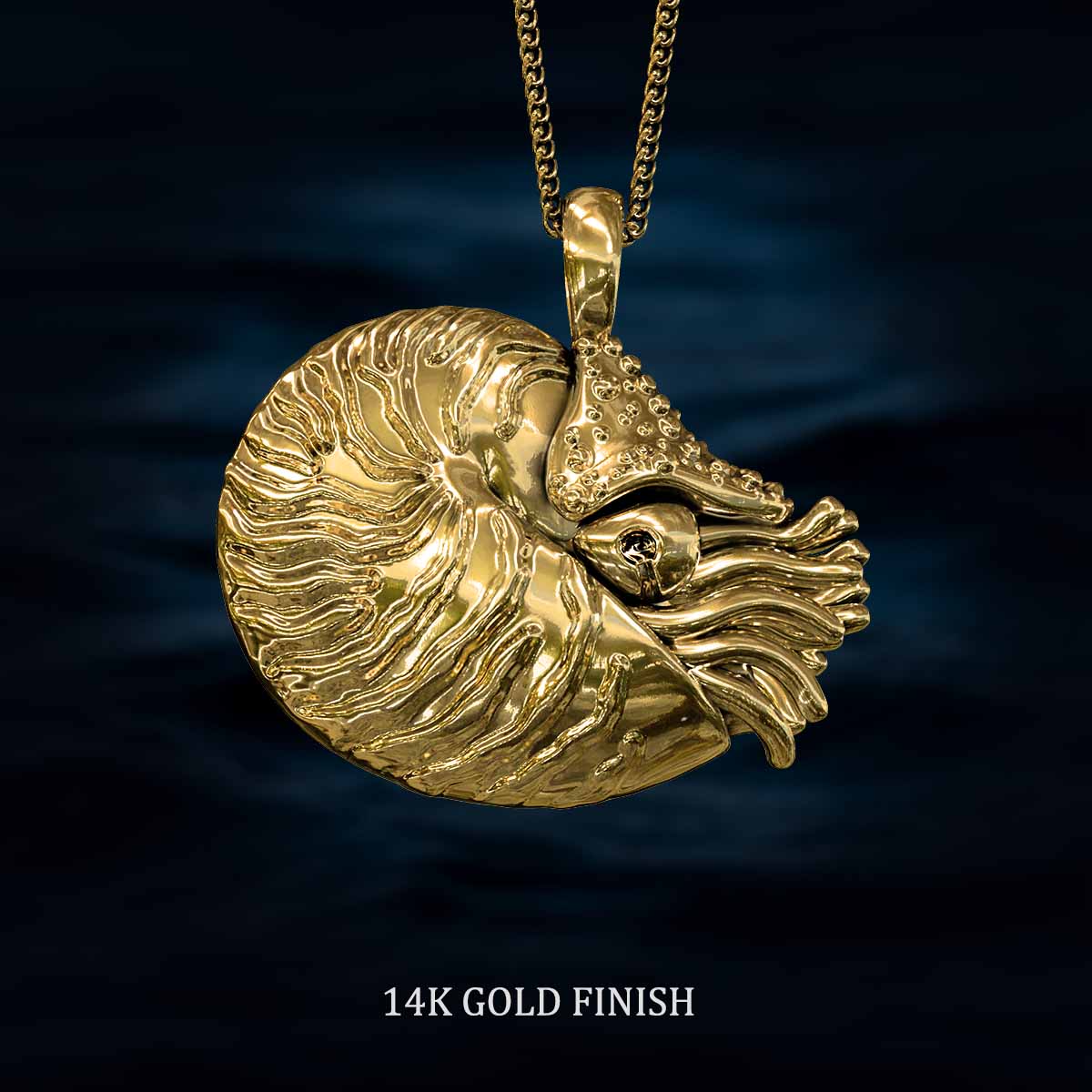 14K-Gold-Finish-Nautilus-Pendant-Jewelry-For-Necklace