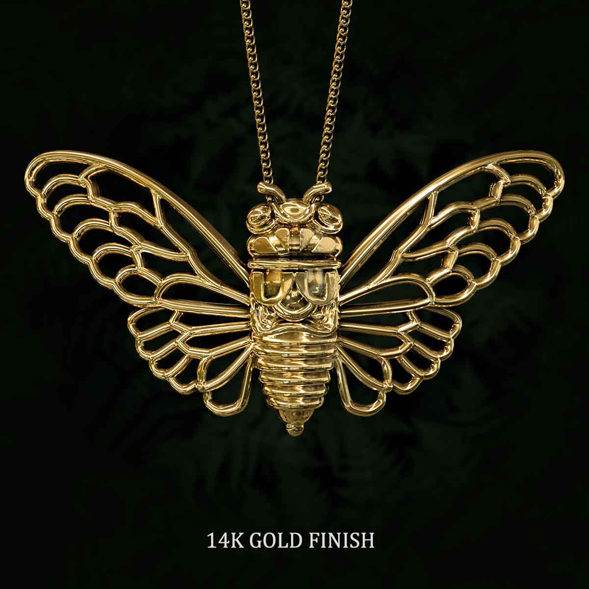 14k-Gold-Finish-Cicada-Pendant-Jewelry-For-Necklace