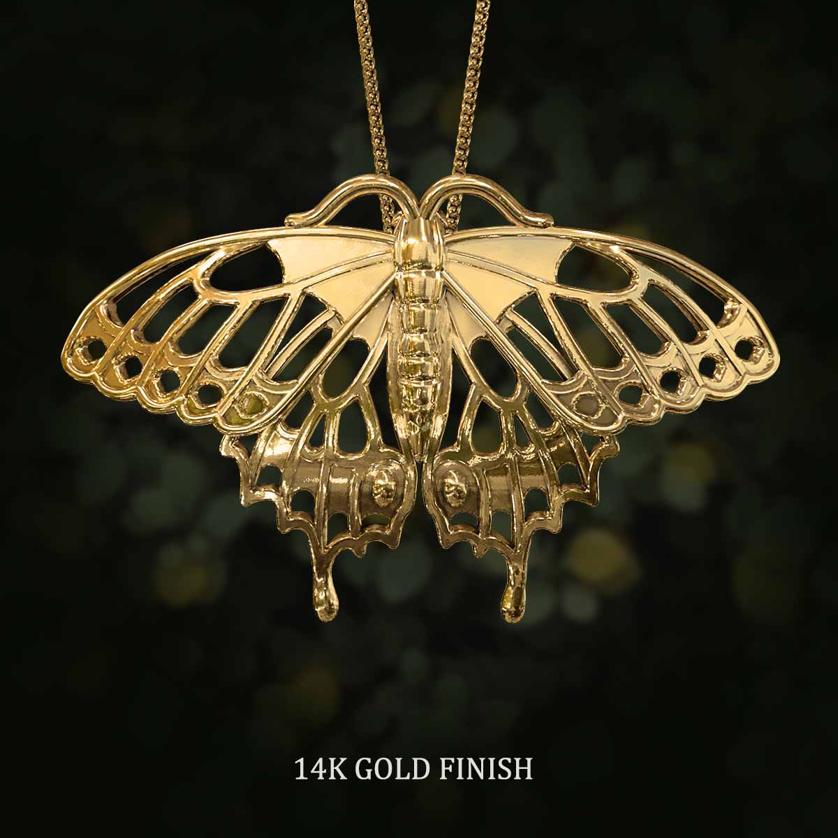 14k-Gold-Finish-Swallowtail-Butterfly-Pendant-Jewelry-For-Necklace