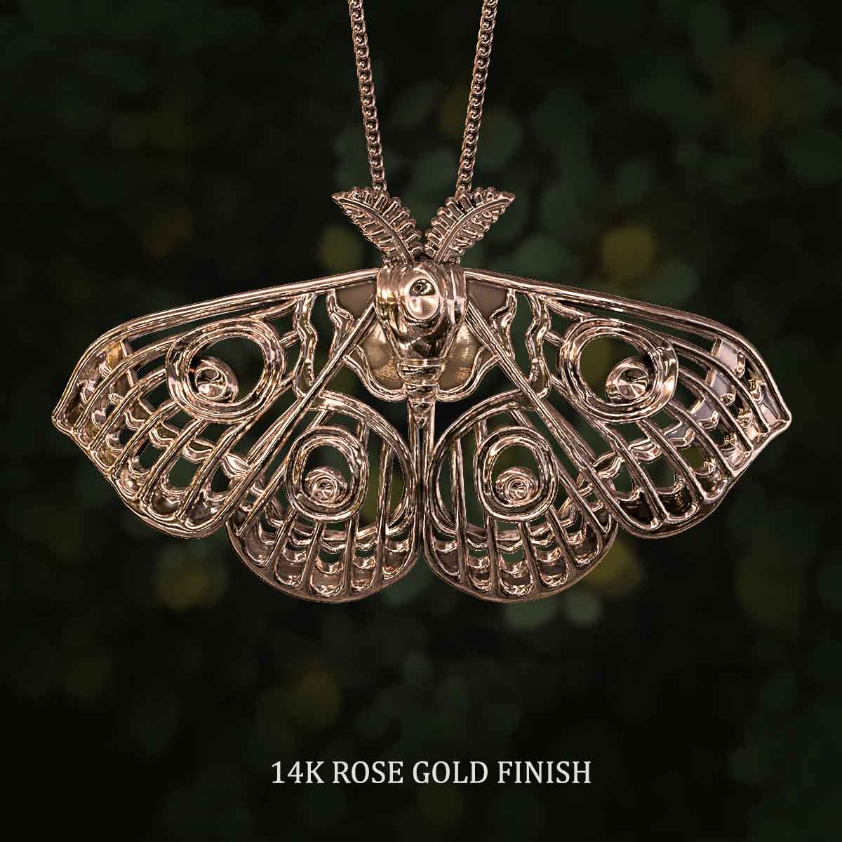     14k-Rose-Gold-Finish-Arabella-Moth-Pendant-Jewelry-For-Necklace