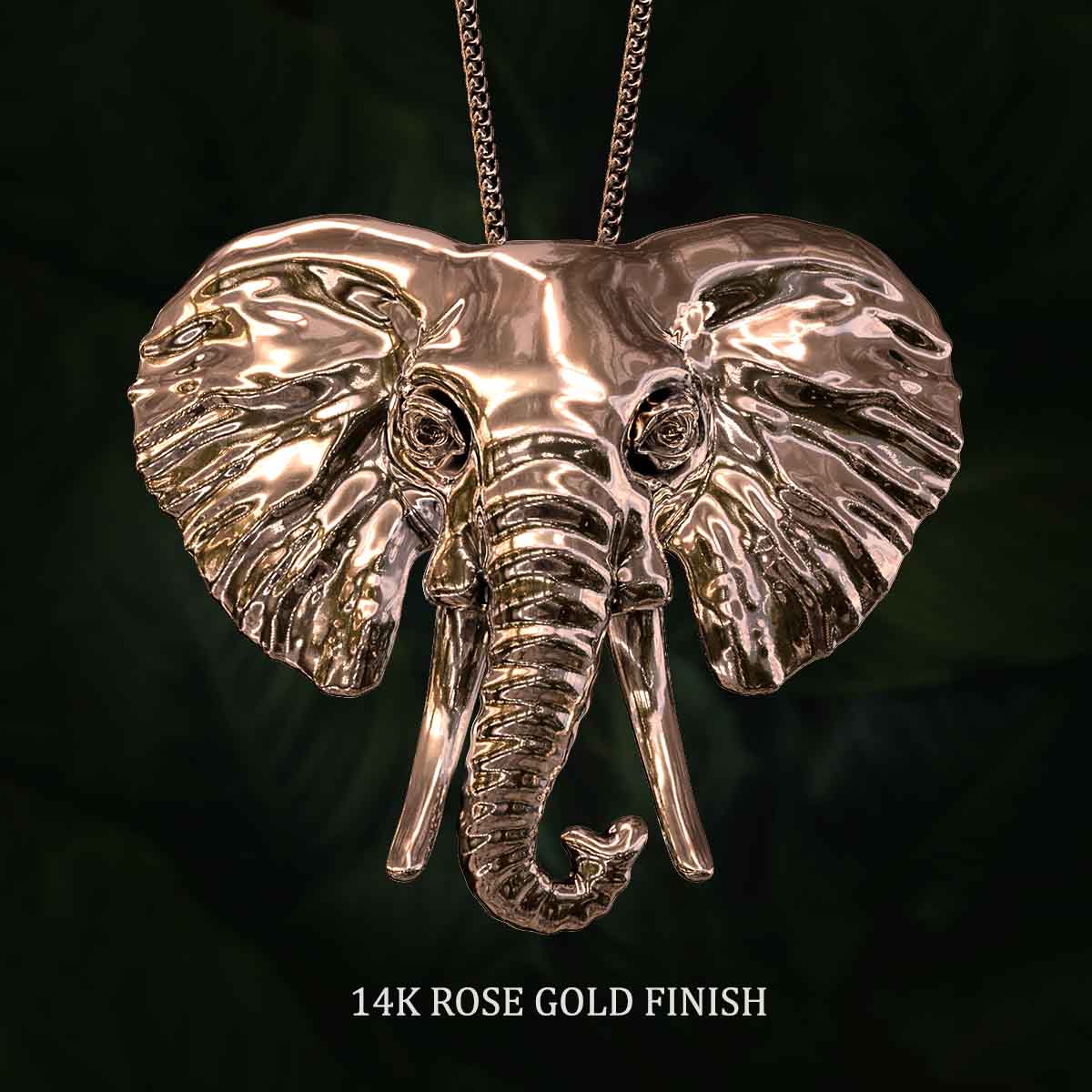 Never say Never 18K Gold Elephant Pendant Necklace Women Men | Solid Bars  Links Chain 50cm | Good Luck Charm Talisman | 37.20g Yellow Gold |  Luxurious Jewelry | Trendy Gift | Love Present | Amazon.com