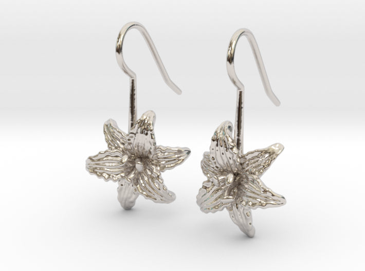 Daylily Earrings 3d printed