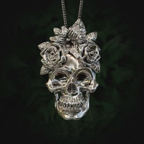 Human-Skull-And-Flowers-Pendant-Video