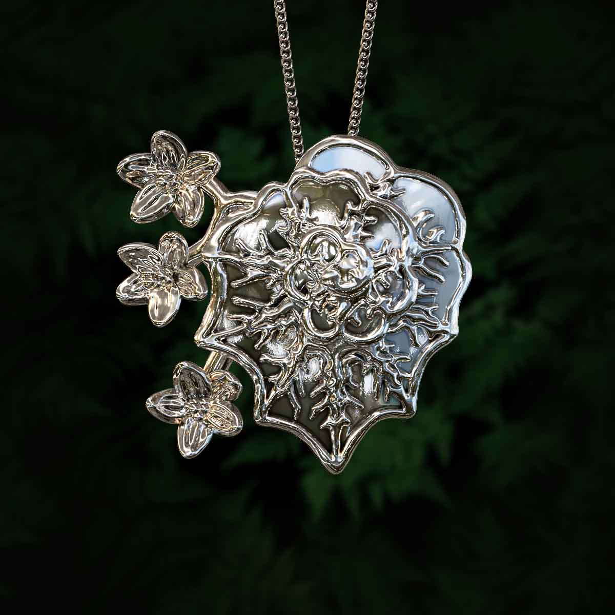 Main-Image-White-Gold-Rhodium-Begonia-Rex-Pendant-Jewelry-For-Necklace