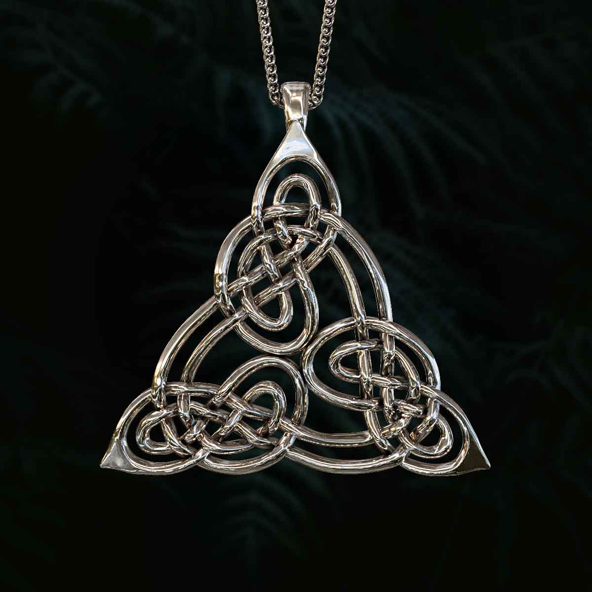 Main-Image-White-Gold-Rhodium-Finish-Celtic-Trinity-Pendant-Jewelry-For-Necklace