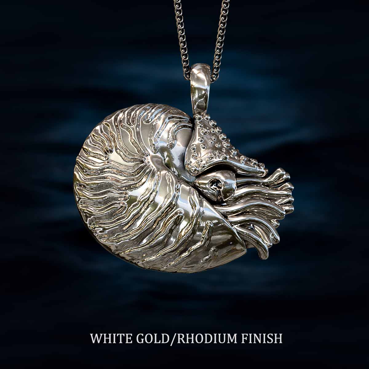 White-Gold-Rhodium-Finish-Nautilus-Pendant-Jewelry-For-Necklace